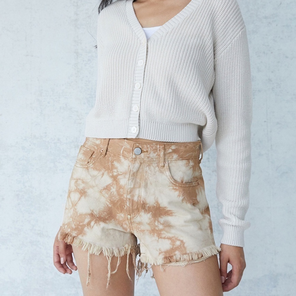 PacSun Sand Tie Dye High Waisted Denim Festival Shorts Size 24